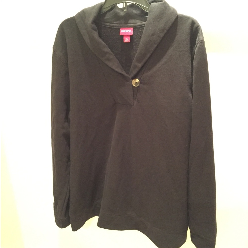 Merona Shawl Collar Sweatshirt. Black XL